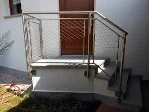Parapetto scale rete acciaio inox